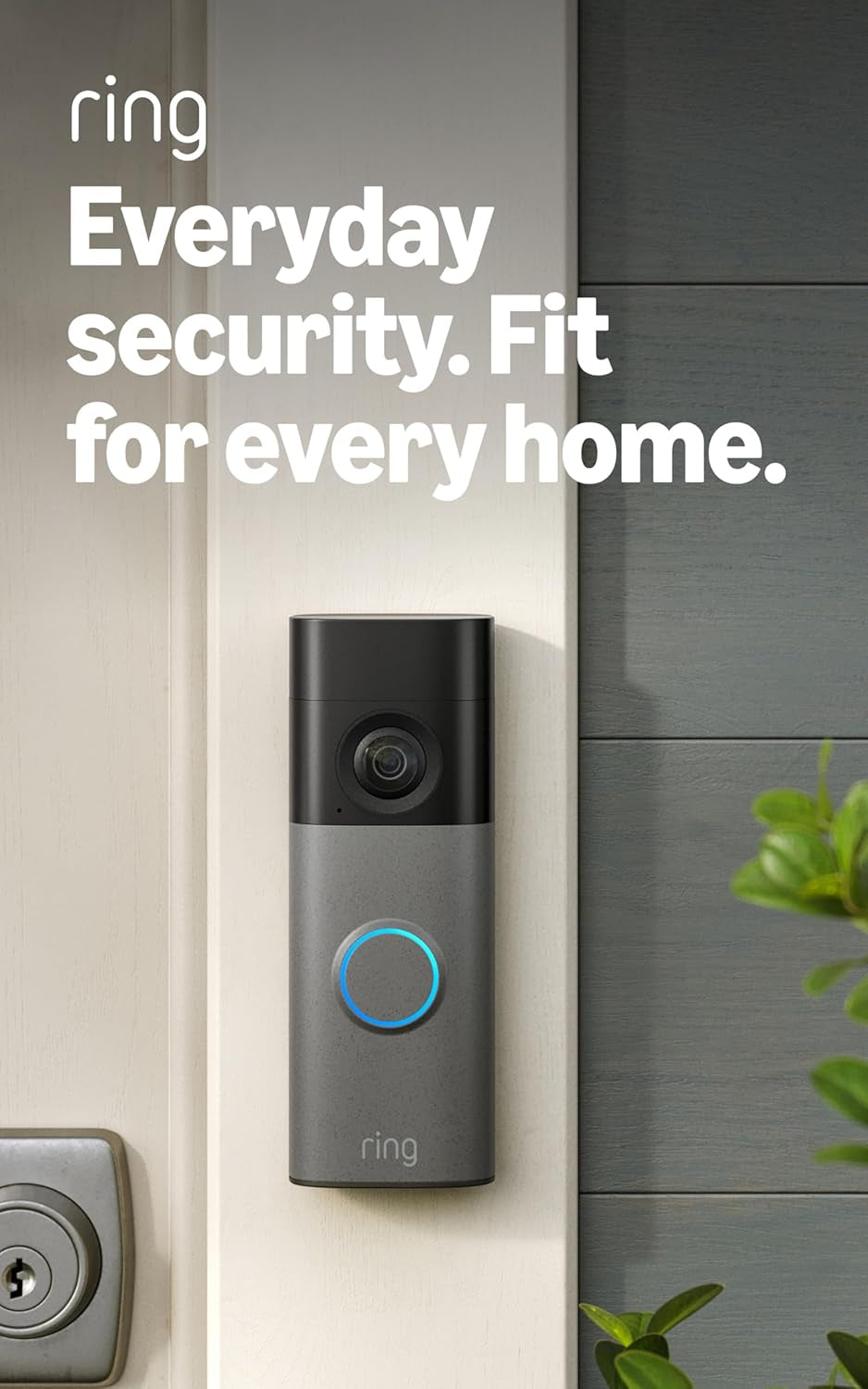 Ring Battery Doorbell 2K (Newest Model), Retinal 2K with Wide-Angle Video, up to 6X Enhanced Zoom, Two-Way Talk, and Built-In Battery, Speckled White
