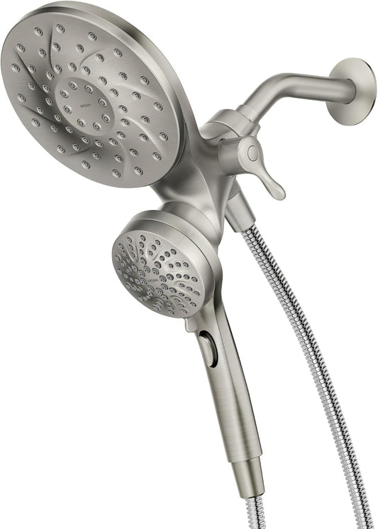 Moen 26009SRN Engage Magnetix 2-In-1 Combo Rain Showerhead with Handheld Spray, Magnetic Docking System, Spot Resist Brushed Nickel, 6-Spray Settings, 2.5 GPM