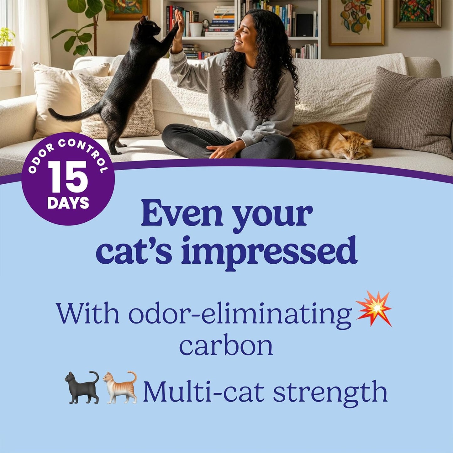 Fresh Step Odor Shield Multi Cat Clumping Cat Litter with Febreze Freshness, Low Dust, Odor Control with Ammonia Block Technology, Compatible in Automatic Litter Boxes, 14 Lb.