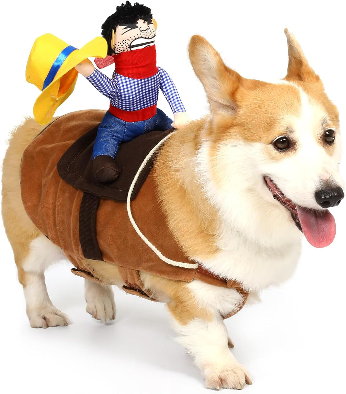 T2Y Cowboy Rider Dog Costume - Halloween Dog Costumes for Medium Dogs