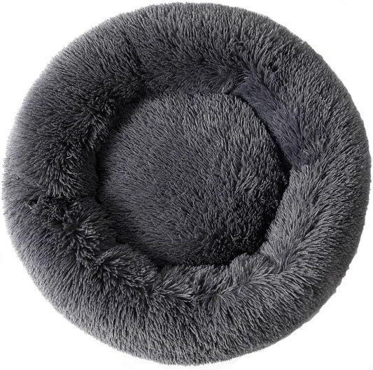 Donut Cat Bed, Calming Dog Beds for Small Dogs & Indoor Cats, Dark Dray