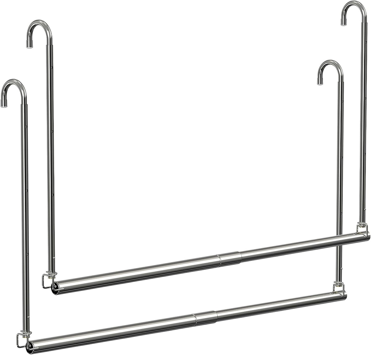 2Pack Adjustable Hanging Closet Rod,Closet Extender Hanging Rod for Clothes