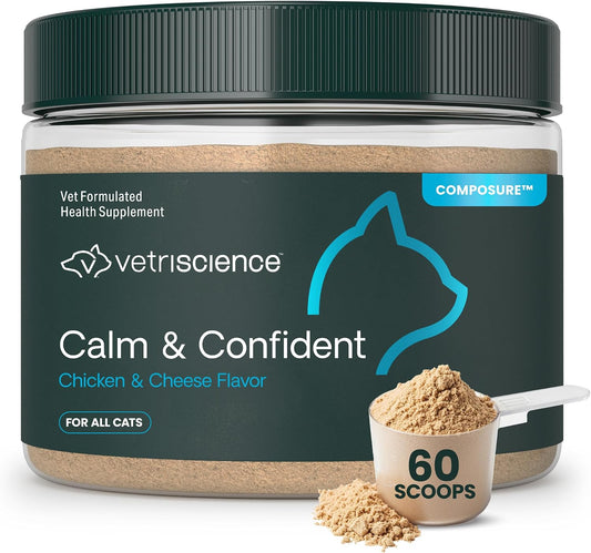 Vetriscience Calm & Confident Calming Powder for Cats, 30 Scoops