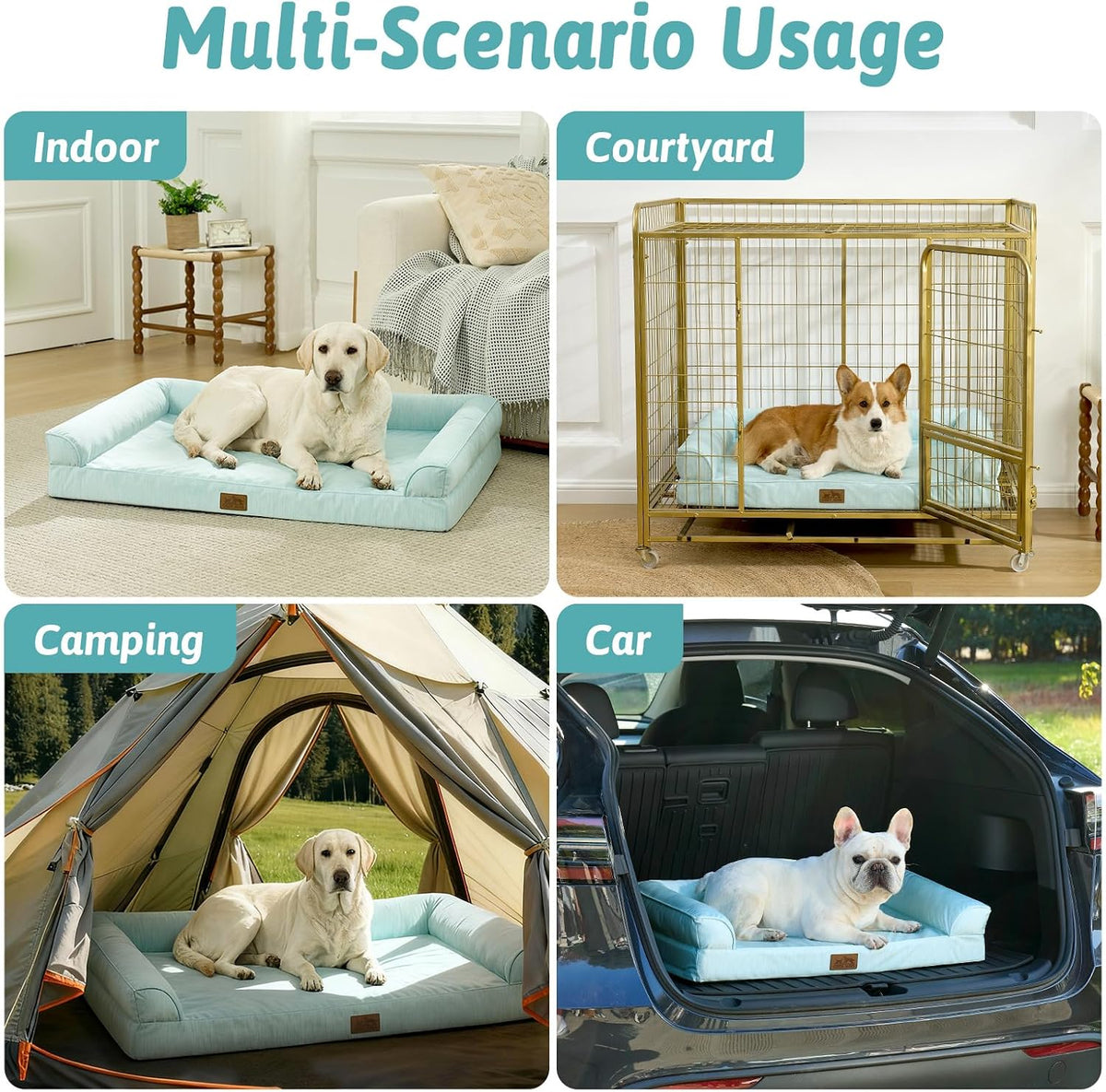 COZY KISS Cooling Dog Bed for Large Dogs, 42" Orthopedic Pet Sofa