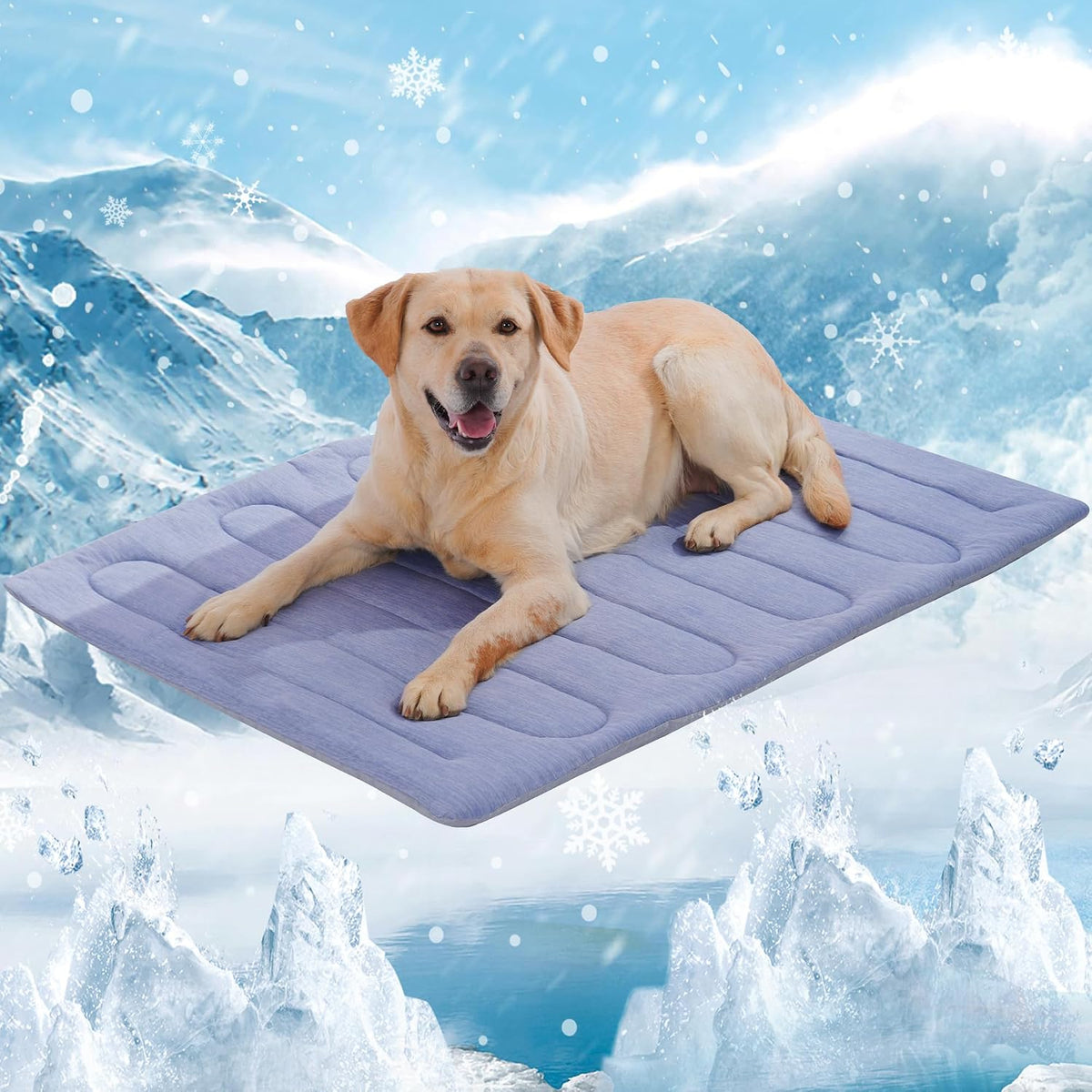 Cooling Mat for Large Dogs, Q-Max>0.46 - Self-Cooling Dog Bed with Arc-Chill Technology,Washable Dog Cooling Mat for Small & Medium Dogs, Indoor Outdoor Kennel Floor Use (36" X 24" - Large-Crate)