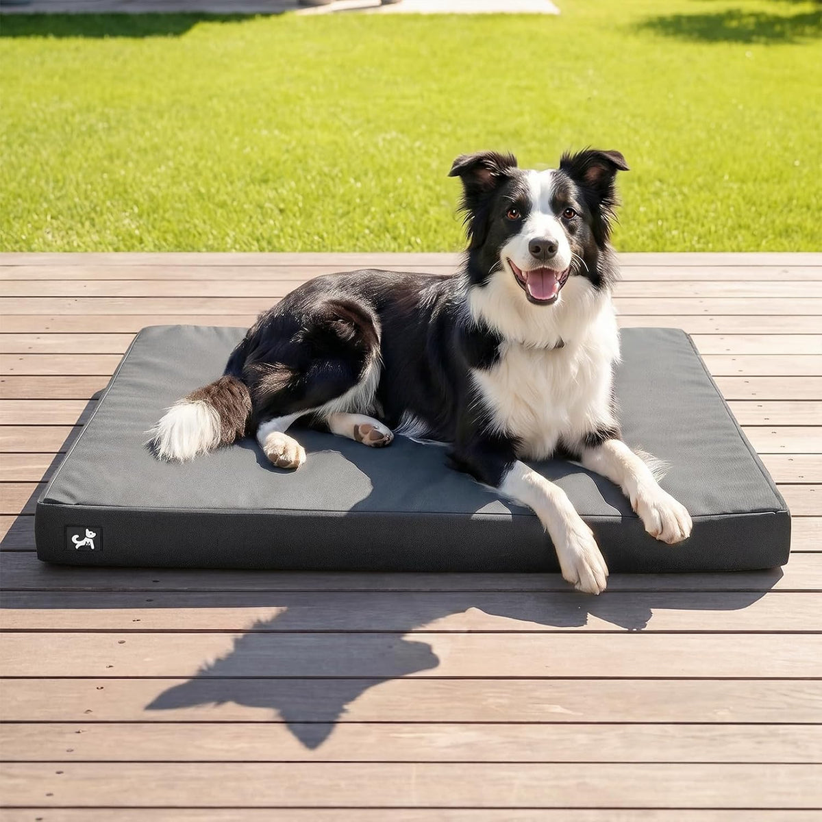 Sytopia 36 Inch Indestructible Dog Beds for Large Dogs, Chew Proof Dog Bed, Canvas Durable Pet Bed, Indoor & Outdoor, Waterproof & Washable Orthopedic Crate Bed with Non-Slip Bottom, Dark Grey