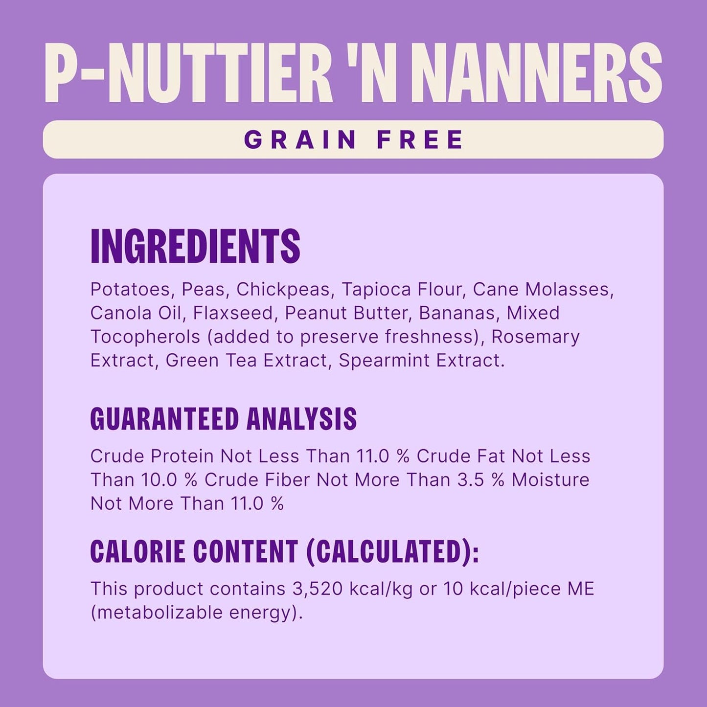 Wellness Old Mother Hubbard Classic Grain Free P-Nuttier'N Nanners Dog Biscuits, Natural Training Treats, Peanut Butter and Banana Flavor, Mini Size. 16 Oz Bag