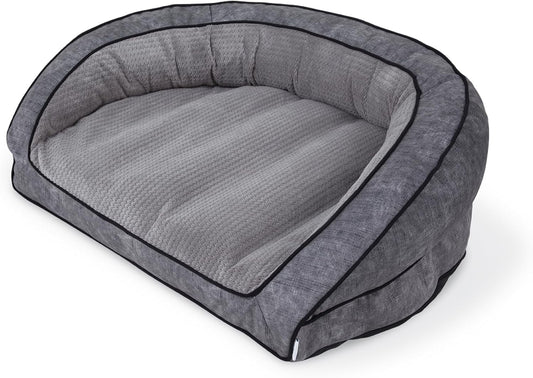 Petmate La-Z-Boy Harper Sofa Large Dog Bed Grey 43X35 Inches for Dogs up to 125Lbs with Durable Removable Washable Cover