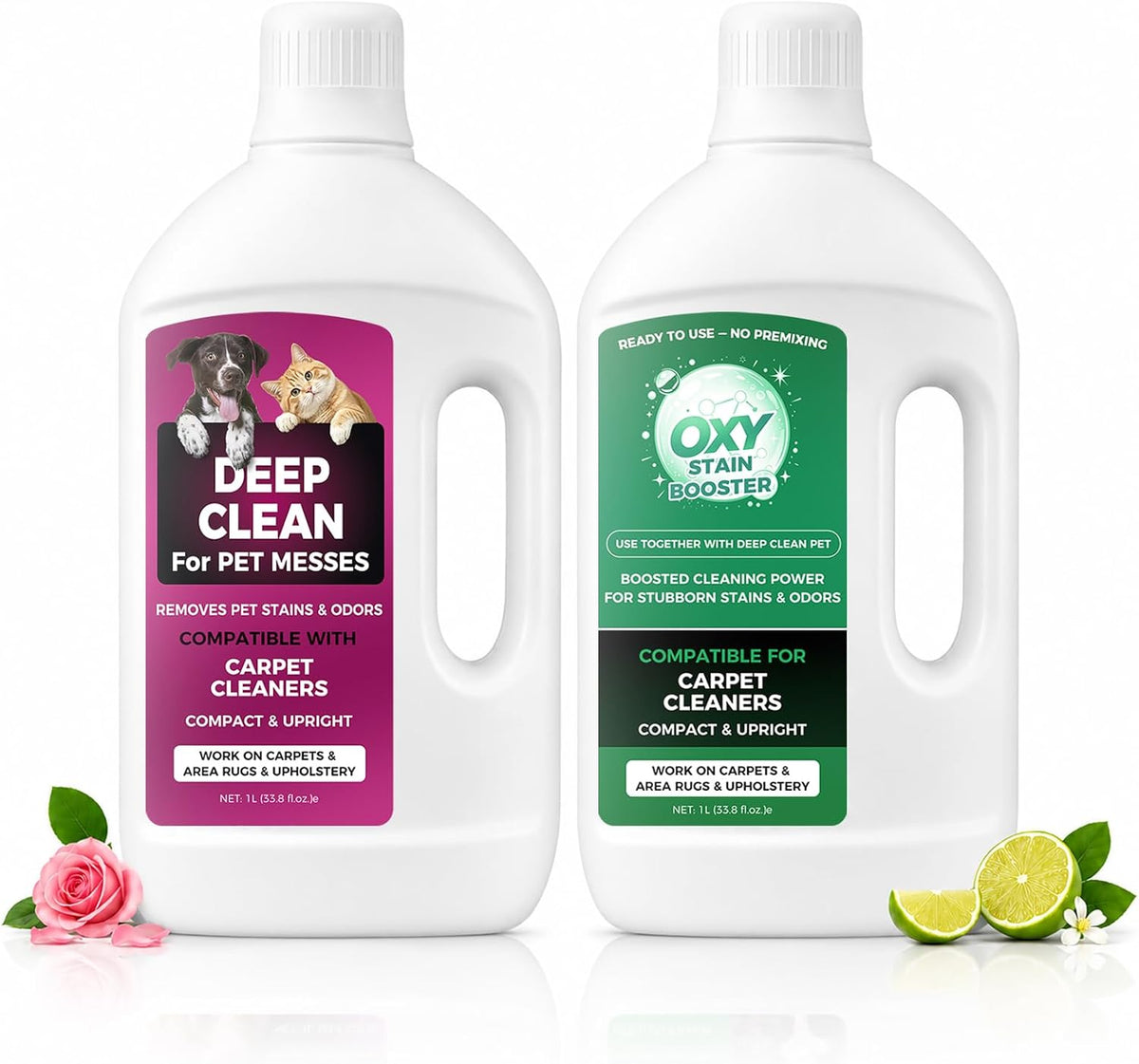 Carpet Cleaner Solution for Shark Deep Clean Pet & OXY Multiplier, 1L + 1L