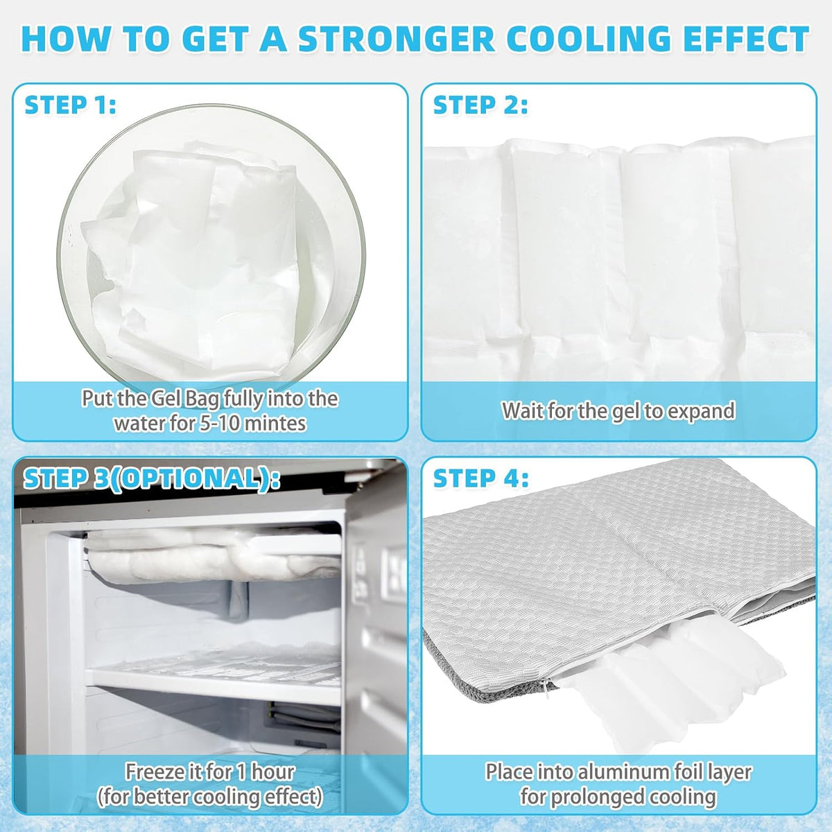 Cat Cooling Mat, Cooling Pad for Dogs Cats with Ice Gel Bag to Stay Clod Longer, Two Sided Soft Kitten Sleeping Bed for Summer, Washable for Crate Kennel, Arc-Chill Cool Fiber Q-MAX >0.45, 16.5X26"
