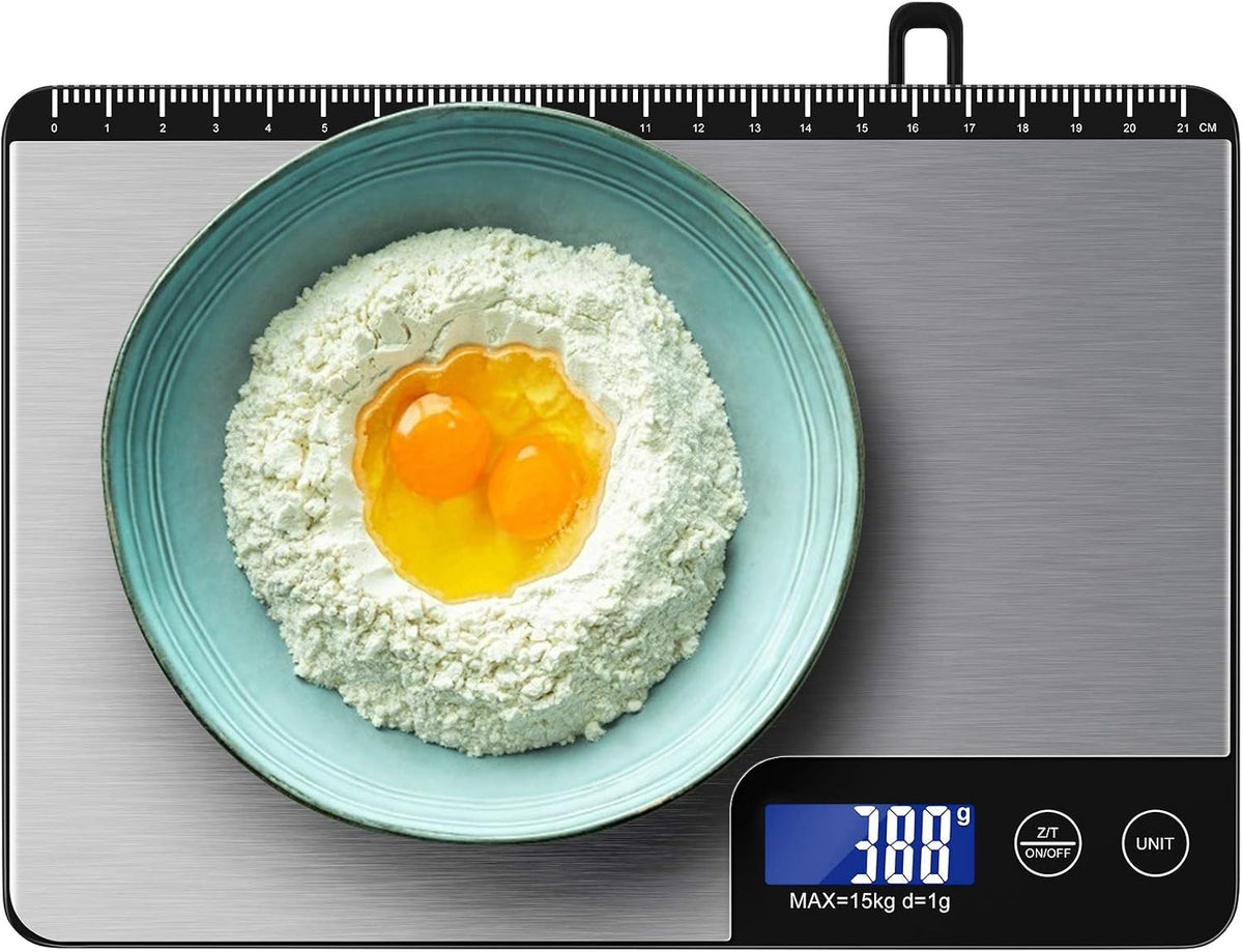 Diyife 33Lb Digital Kitchen Scale with Large Weighing Area (9 In)