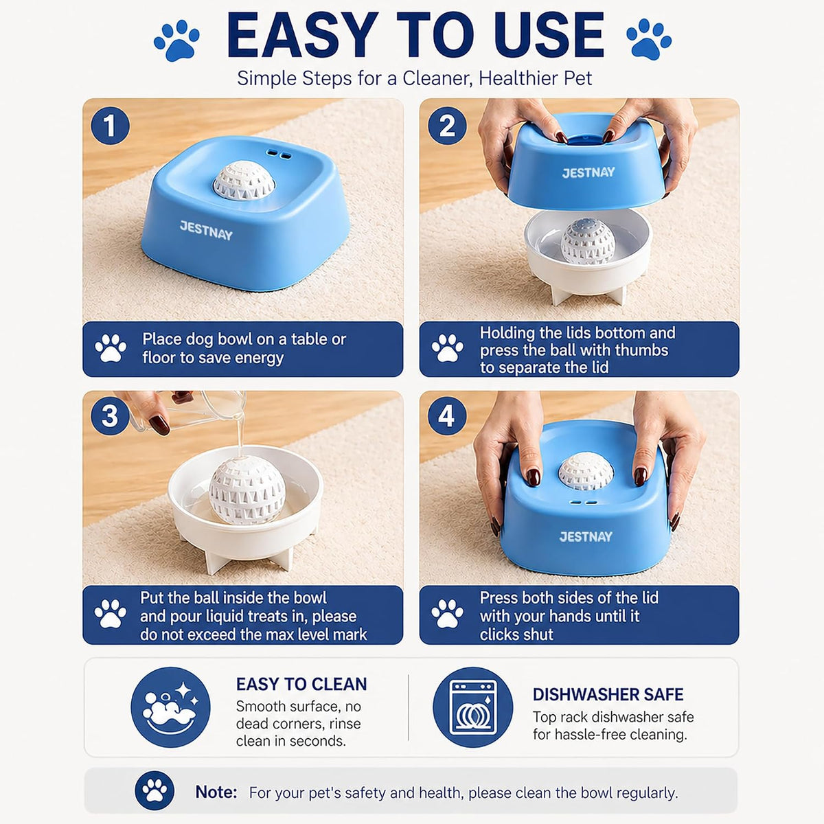 Dog Lick Mat & Slow Feeder Bowl Combo, Enrichment Toy with Puzzle Dome, 4-Texture Silicone Licking Mat for Anxiety Relief, Slow Feeding, Boredom Buster with Cleaning Brush & Silicone Spatula (Blue)