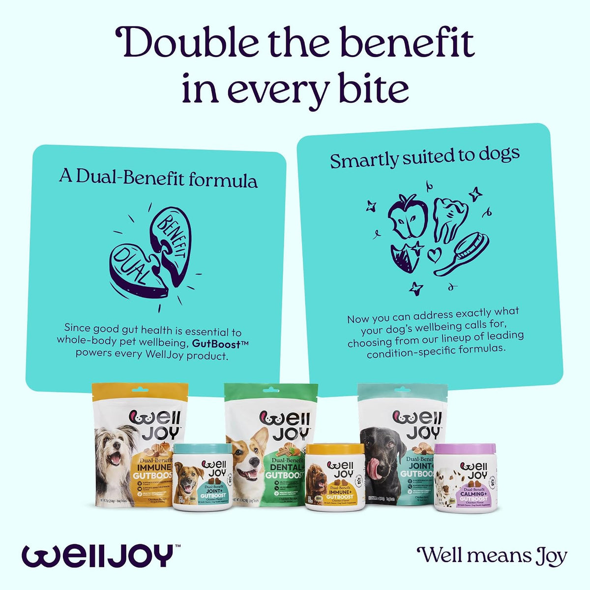 Welljoy Joint Dog Treat + Glucosamine, Chondroitin, Gutboost, 30Ct
