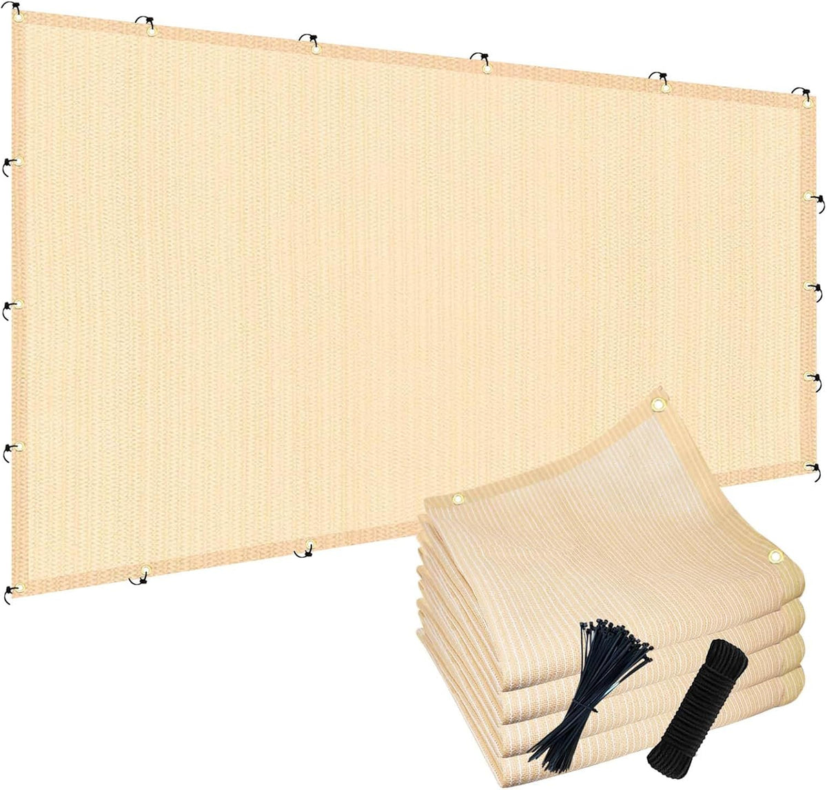 POYEE 90% Sun Shade Cloth, 6X15Ft Pergola Shade Cover with Grommets