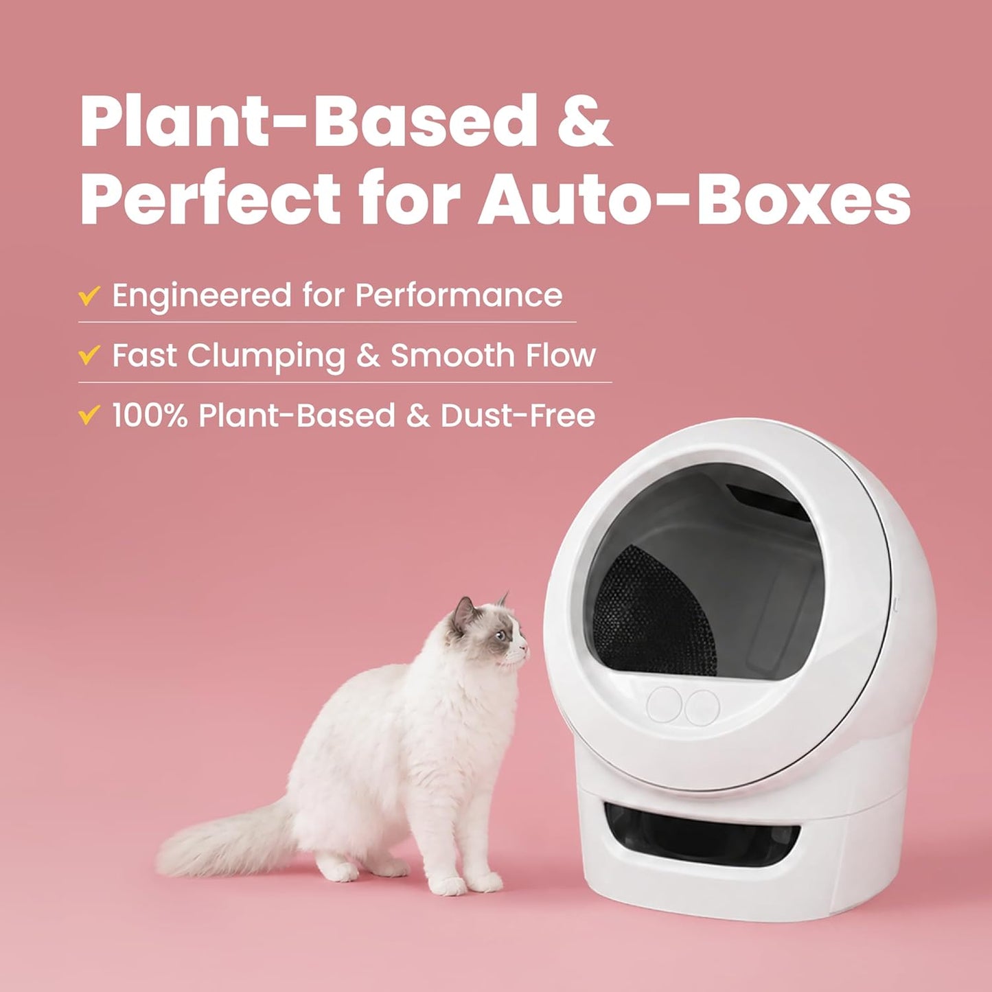 Lady N Tofu Cat Litter, Low Dust Compatible with Auto-Box Unscented 9Lb | Mini-Pellet Shape, Strong Clumping, Ultra Absorbent, Activated Charcoal Odor Control