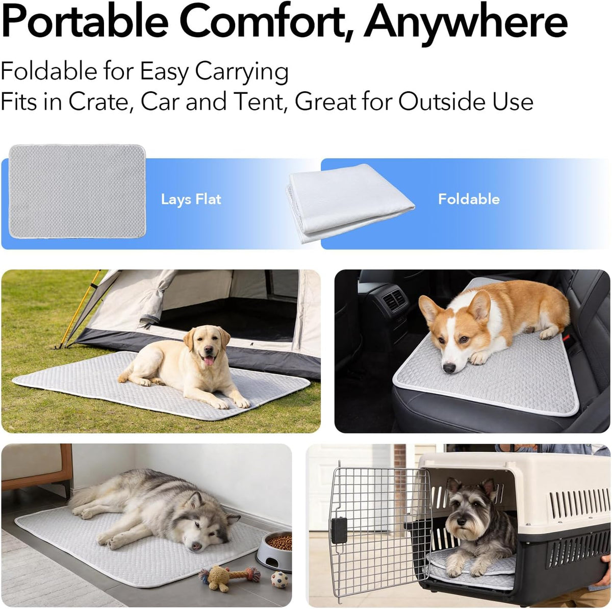 Cooling Mat for Medium Dog 38"X26", Washable Waterproof Non-Slip