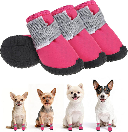 Dog Shoes Small Size Dogs,Breathable Summer Dog Booties & Paw Protectors for Hot Pavement,Anti-Slip Sole Puppy Dog Boots for Hardwood Floors, Outdoor Walking Running,Maltese Yorkie Chihuahua
