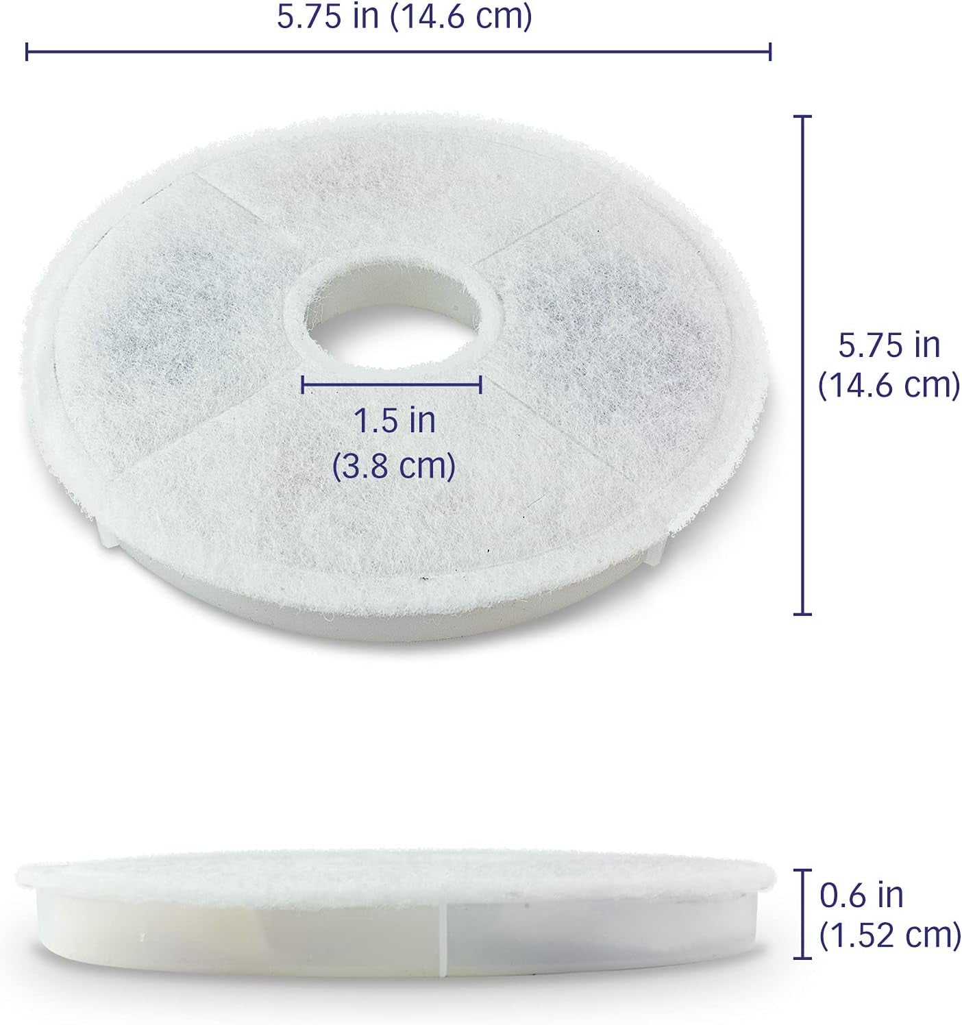 PET Standard Filters for Catit Design Senses Fountains and Catit Flower Fountains, Pack of 6