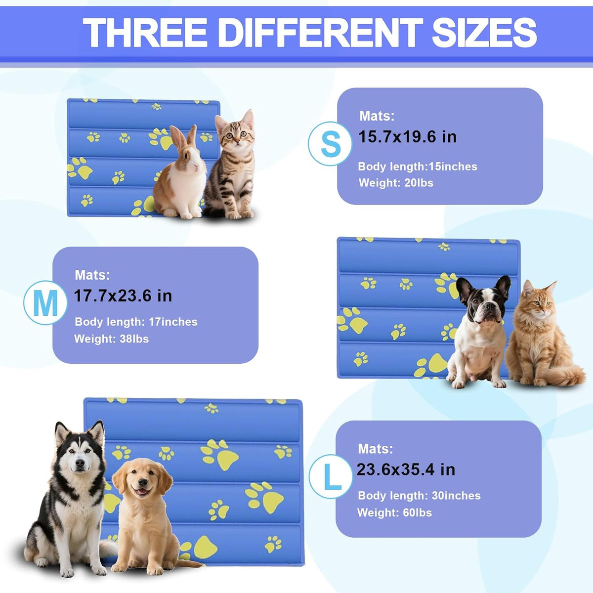 Cooling Dog Bed, Premium Pet Cooling Mat Waterproof & Scratch-Resistant, Non-Slip Summer Essential for Dogs Cats, Foldable Cooling Pad for Indoor Outdoor Travel(S 20''*16'')