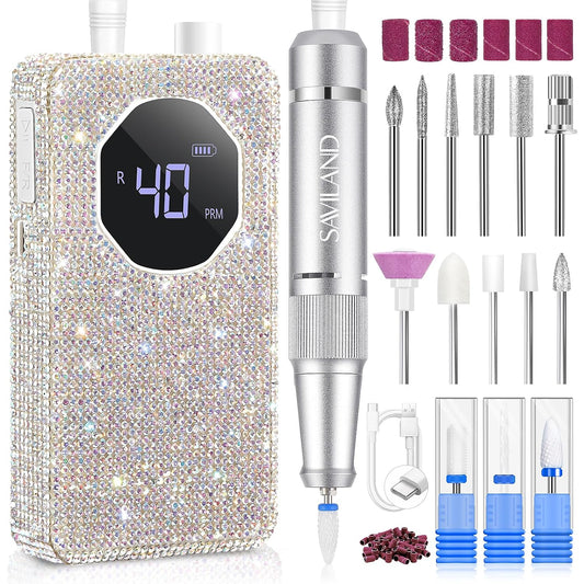 SAVILAND Electric Nail Drill Professional 40000 RPM for Acrylic Removal