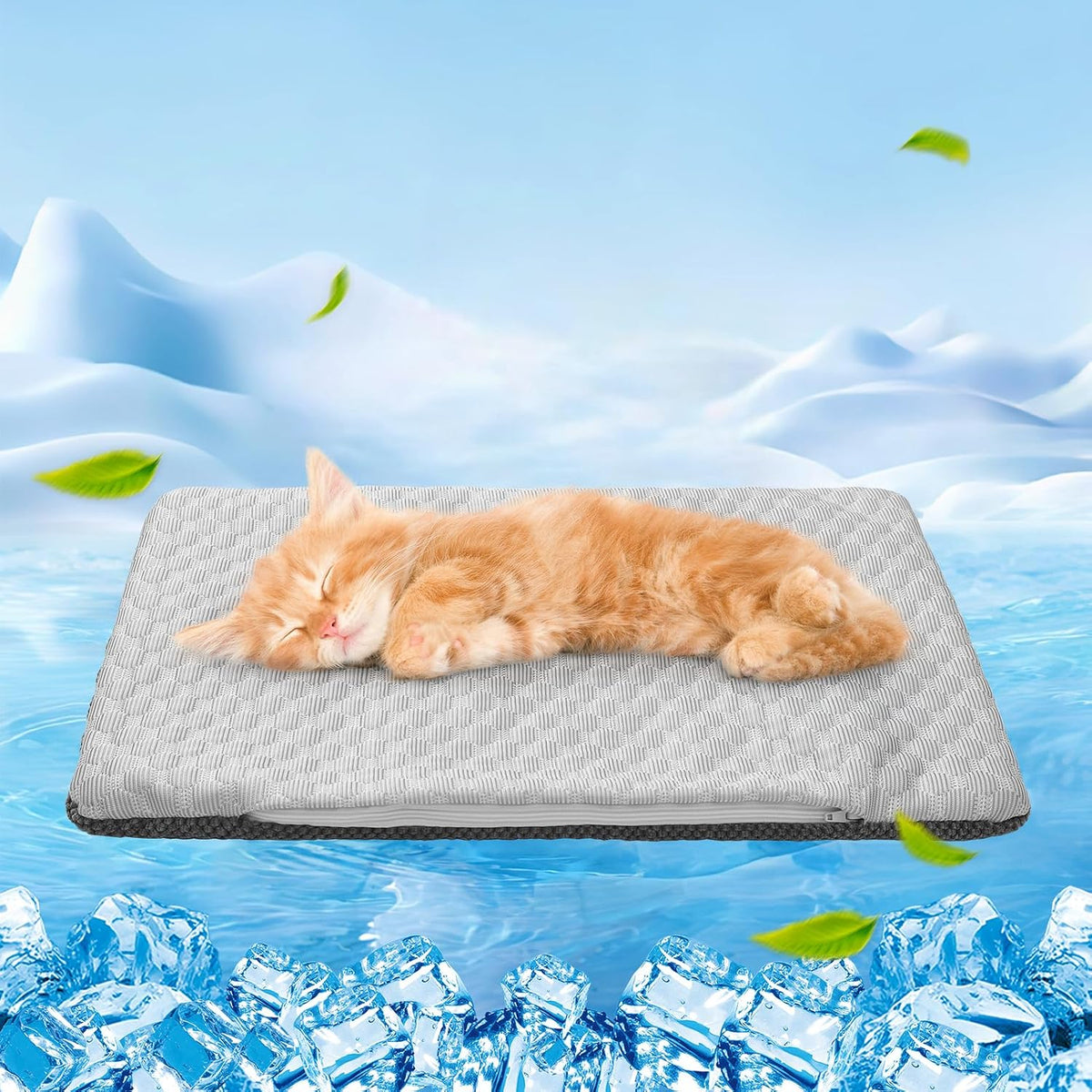 BEAUTYZOO Cooling Mat for Cats, Reversible Warm & Cooling Cat Bed,20" X 12"