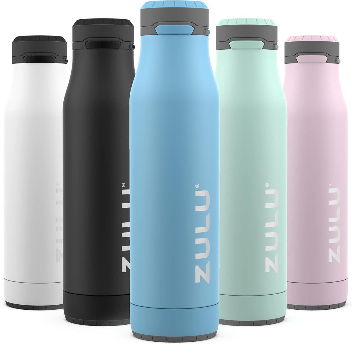 ZULU Ace 24Oz Insulated Stainless Steel Water Bottle, Chug Spout, Ice Blue