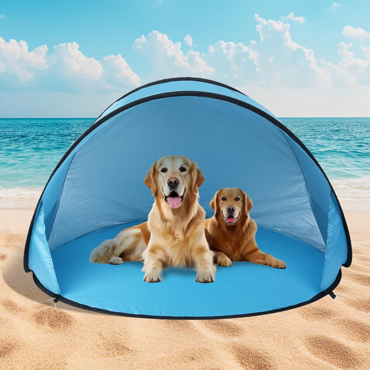 Extra Large Dog Beach Tent - 47" Lx39 Wx30 H,Portable Outdoor Pop up Pet Tent for Camping with Dogs Cats,Waterproof Dog Sun Shade Shelter for Medium-Sized to Bigger Pets