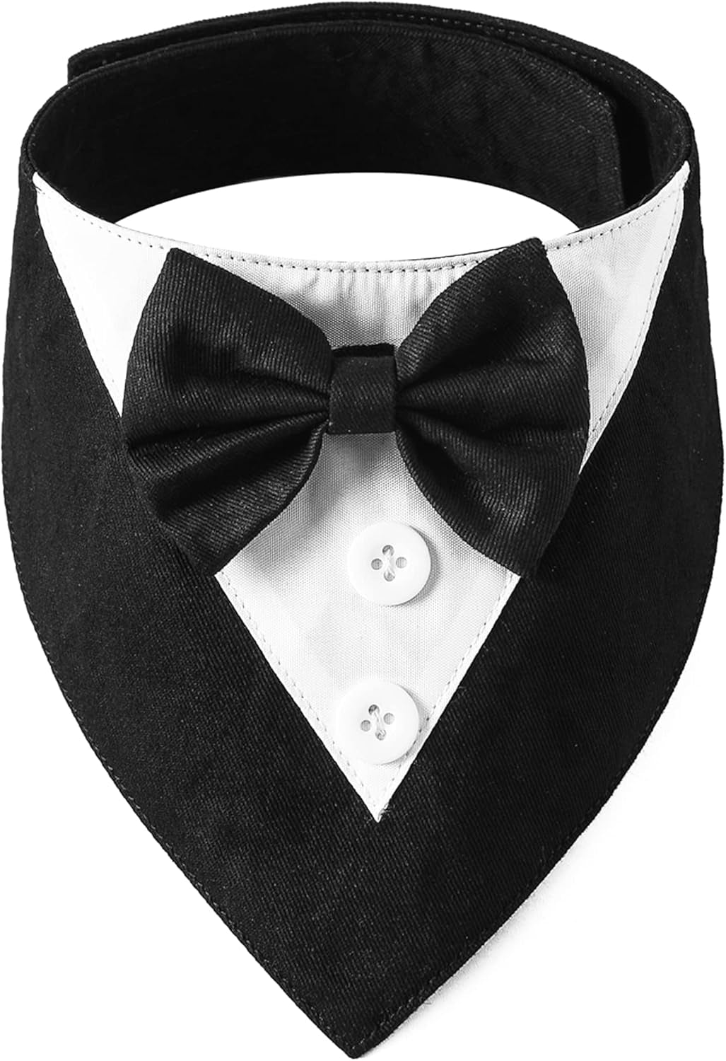 Dog Tuxedo Bandana, Wedding Birthday Dog Bow Tie, Black, Medium