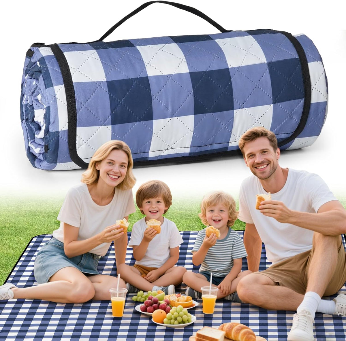 Waterproof Picnic Outdoor Blanket, 79"X79" Beach Camping Mat