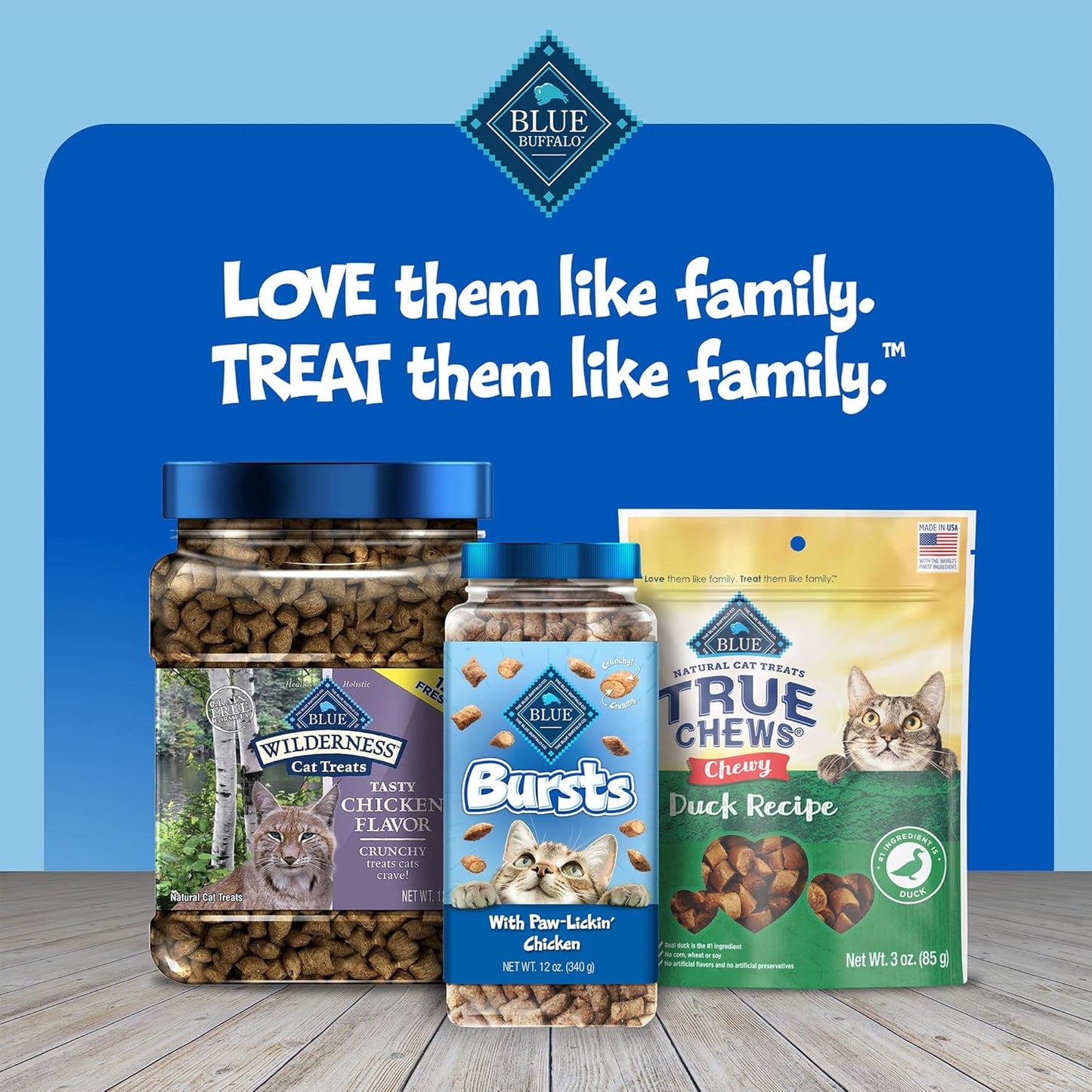 Blue Buffalo Bursts Crunchy & Creamy Cat Treats, Great for Training, Paw-Lickin' Chicken, 12-Oz. Tub