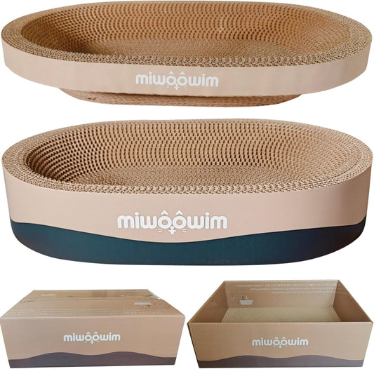 3-Piece Cat Scratcher Set, Oval Bowl Nest for Indoor Cats