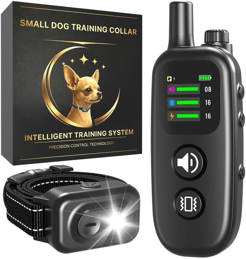 Small Dog Shock Collar with Remote - Specially Designed for Small Dogs 5-15 Lbs, 5-30 Lbs Puppies, Ultra-Light 0.92 Oz Dog Training Collar with Safe Beep Vibration Shock, IP67 Waterproof, Black