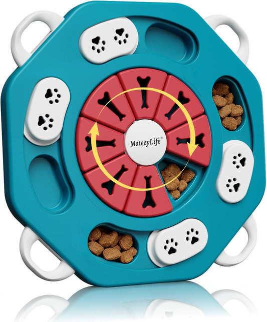 Mateeylife Dog Puzzle Toy, Puppy Enrichment Toys for IQ Training (L2, Blue)