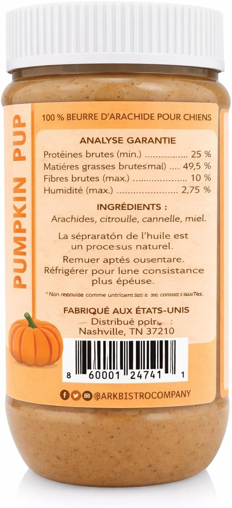 Pumpkin Pup Buddy BUDDER, 100% Natural Dog Peanut Butter, Healthy Peanut Butter Dog Treats, Made in USA, (17Oz Jars)