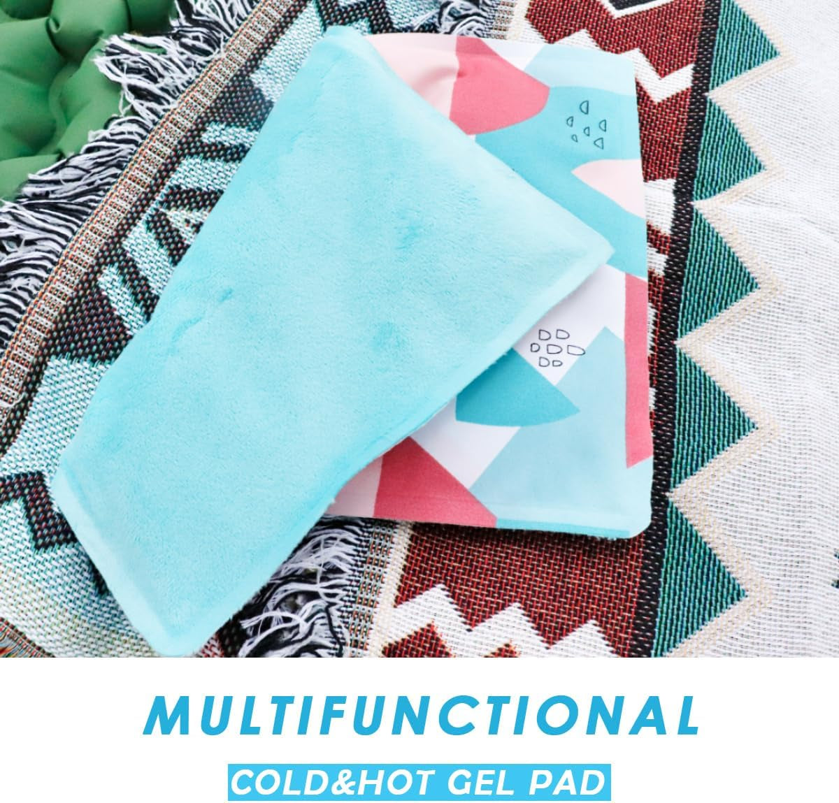Pillow Cooling Pad Mat, Cold Pillow Injuries, Perfect for Night Sweats, Migraines, Fevers, Hot Flashes, Reusable (Geometric Patterns)
