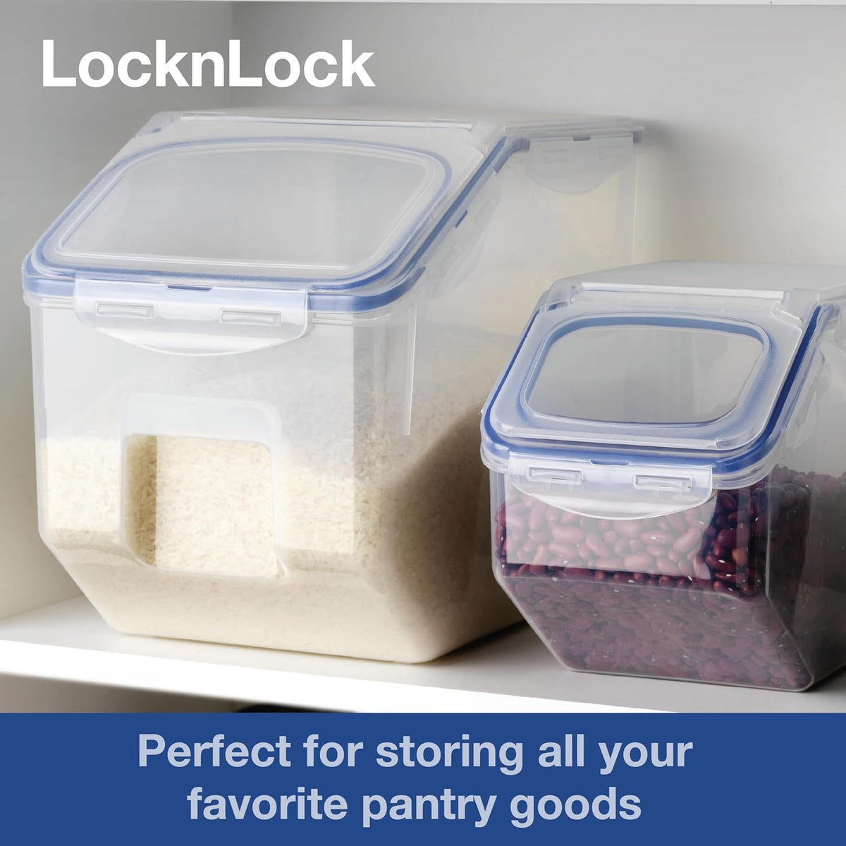 Locknlock Bulk Storage Bin with Wheels, 12.0 Qt (11.5 L)