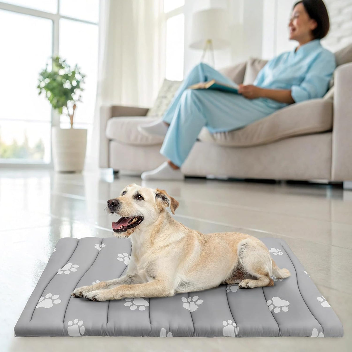 SCENEREAL Dog Cooling Mat for Crate, Thicken Self-Cooling Dog Pad Reversible (Cool & Warm), 59"X40" Pet Cool Bed for M Large XL Dogs,Kennel Sofa Mats Machine Washable, Durable Non-Toxic Gel, Outdoor