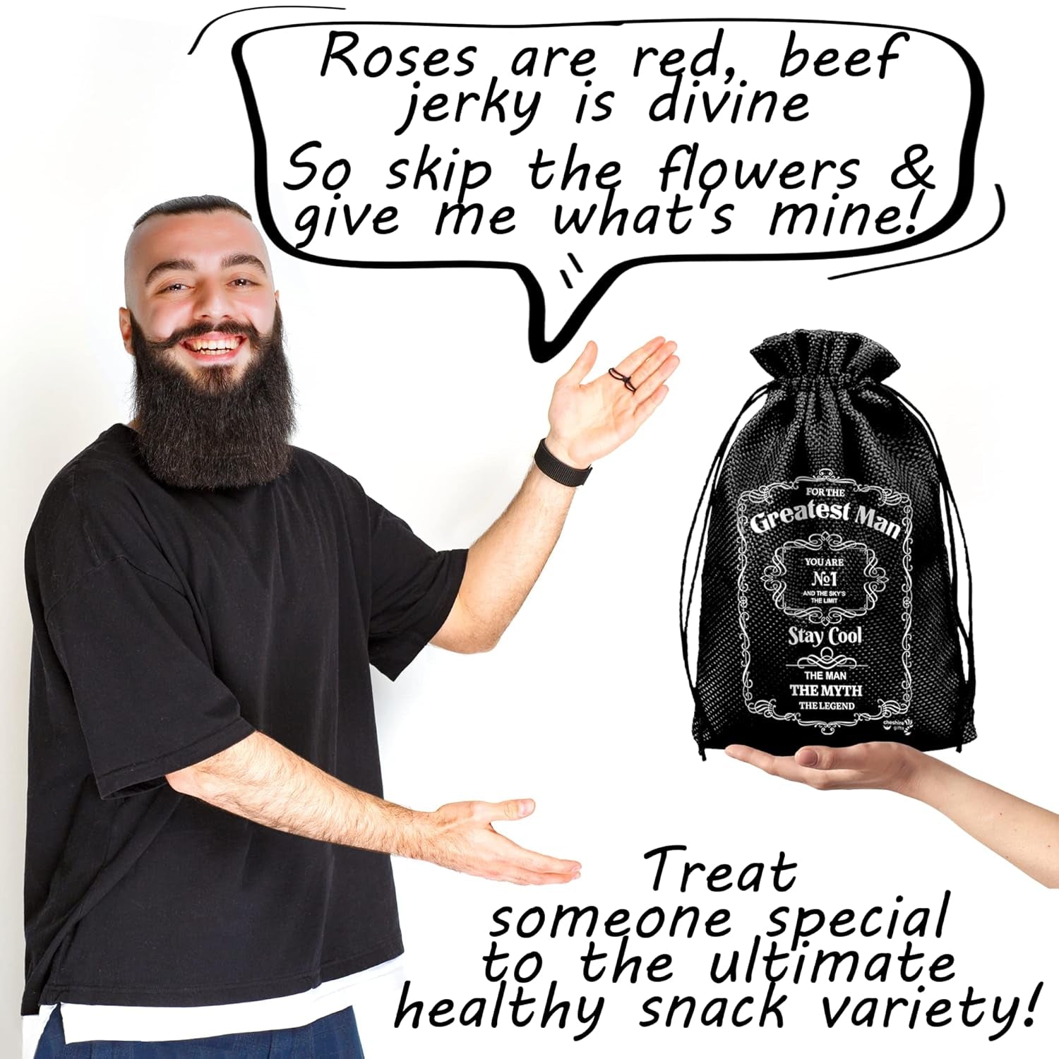 Beef Jerky Gift Baskets for Men - Meat and Cheese Gift Baskets, Birthday Gifts for Men Who Have Everything with Beef Jerky Variety Pack - Gifts for Dads & Fathers Day