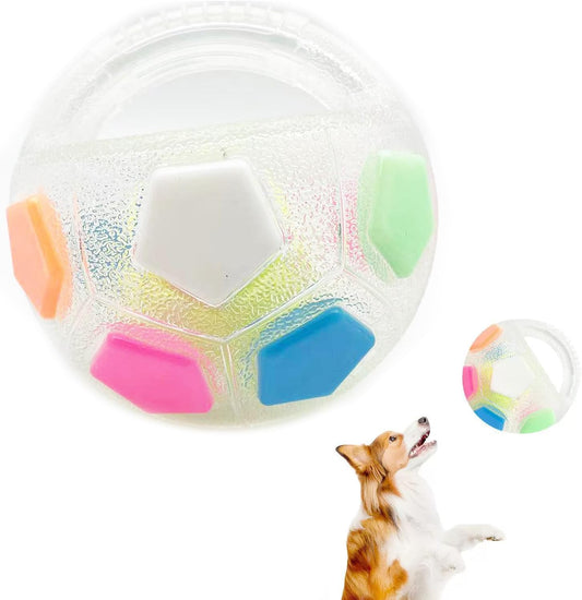 Dog Ball with Handle - Squeaky Dog Calming Ball with Handle(Transparent)
