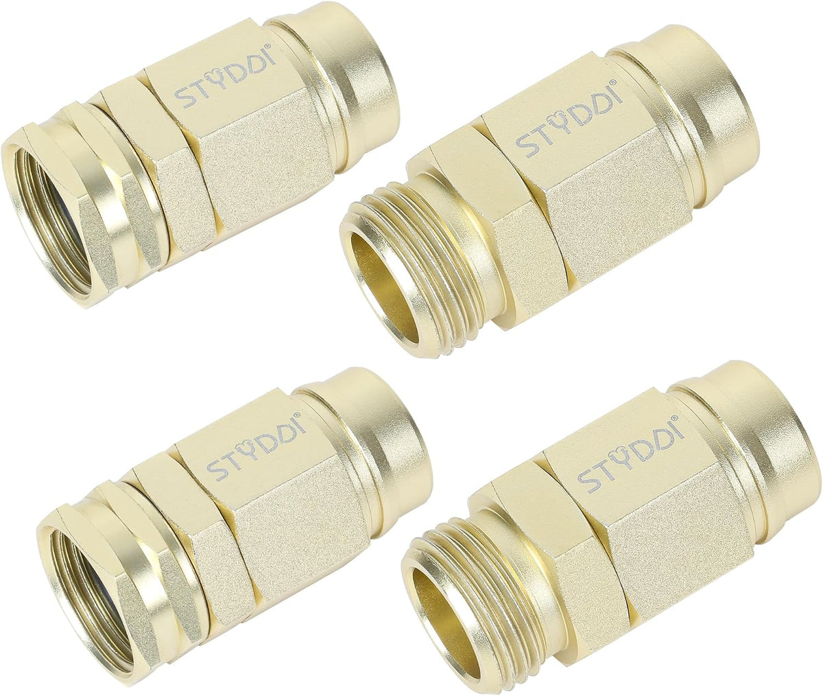 STYDDI Metal Heavy-Duty 5/8-Inch Garden Hose Connector Repair Fittings, Premium Aluminum-Alloy Female and Male End-Hose Mender, 5/8" Water Hose End Coupler Replacement, 2 Set