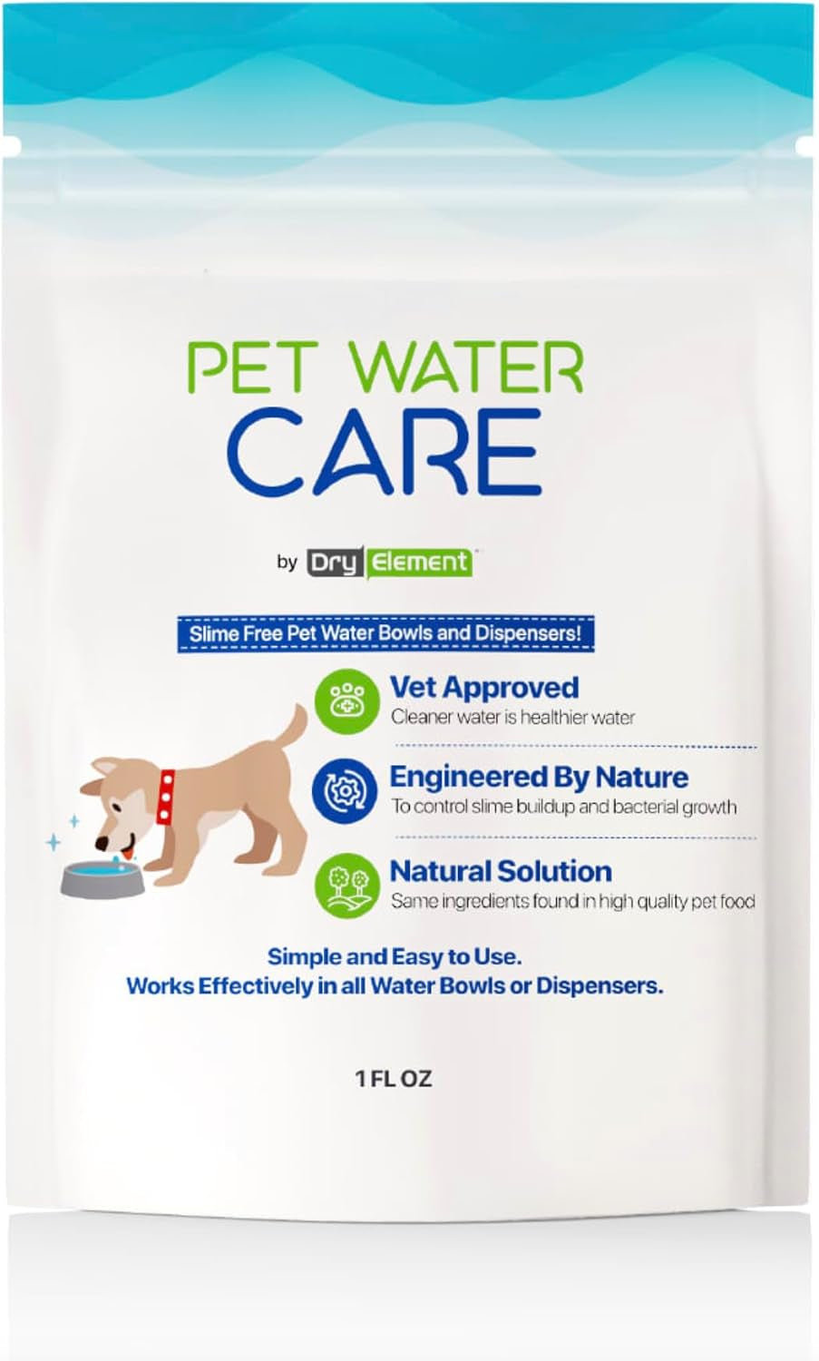 Pet Water Care - Dog and Cat Water Additive for Dental and Oral Care - Prevents Pets Water Bowl and Dispenser Fountain Slime - for Fresh Breath and Cleaner, Healthy Teeth