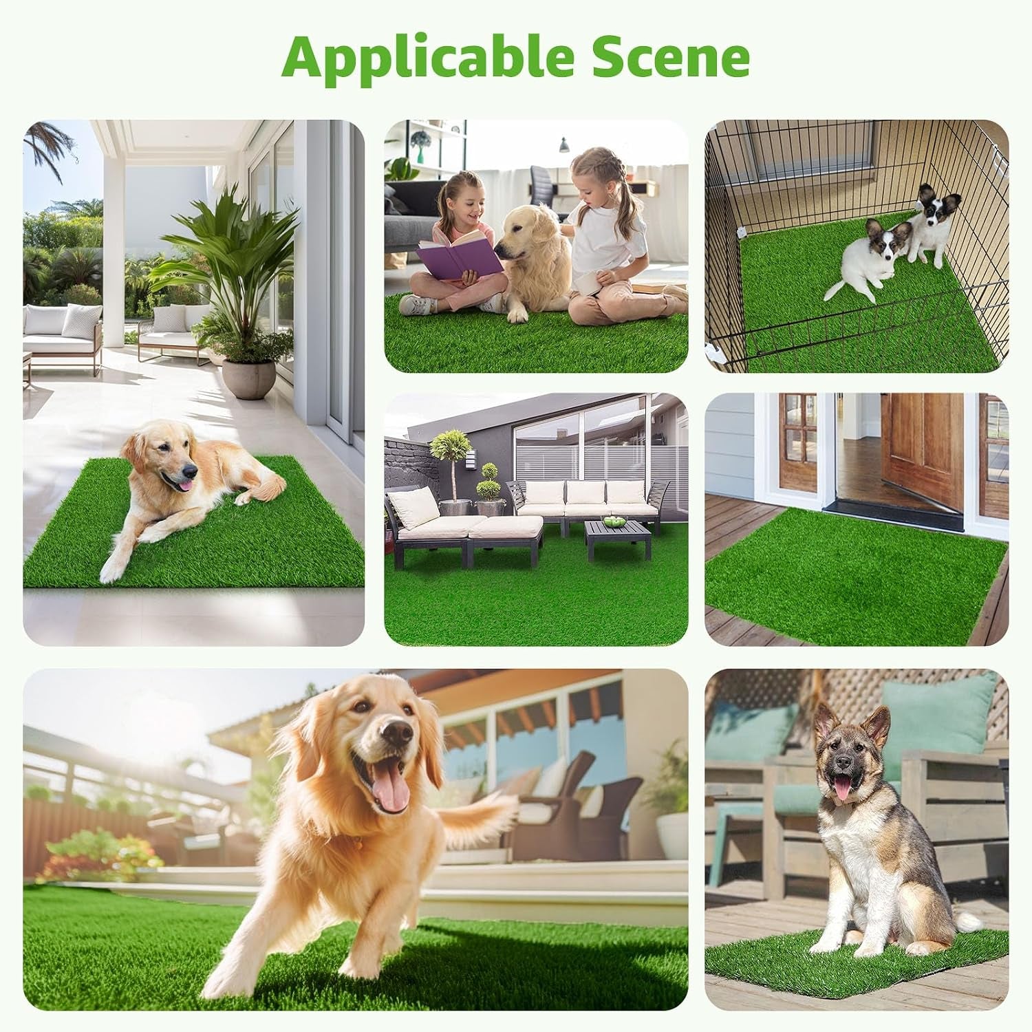 Artificial Dog Grass Pee Pad 20”X 25” 2 Pack, Grass Pad for Dogs Indoor Potty Training, Replacement Turf for Puppy, Washable Reusable Realistic Fake Grass Mat for Apartment, Balcony
