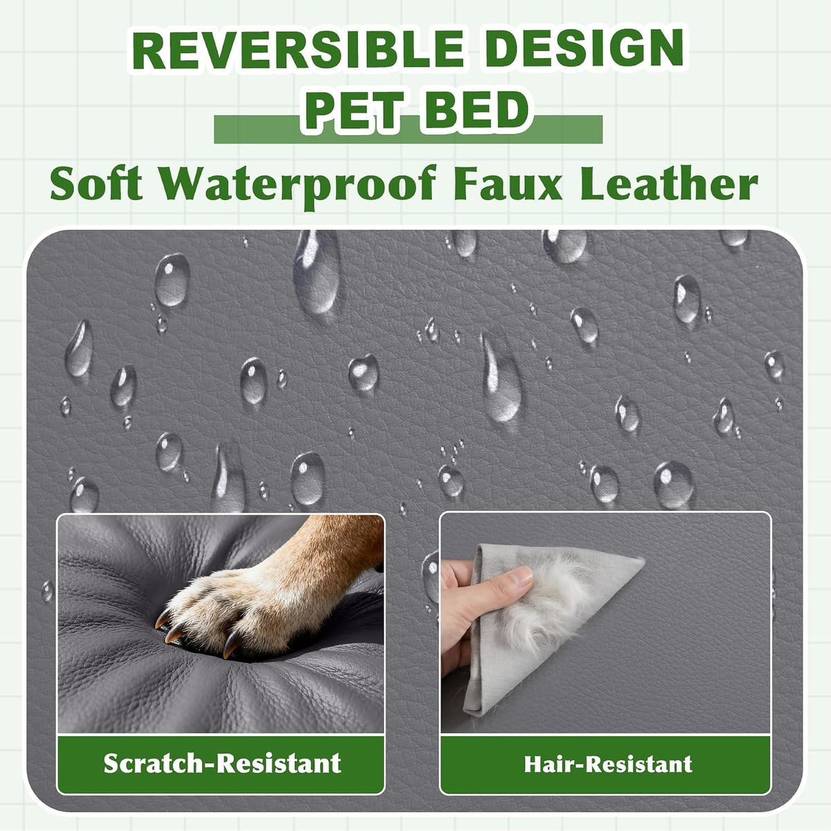 Outdoor Waterproof Dog Bed Large Washable XL Crate Pad 42" Leather Wipeable