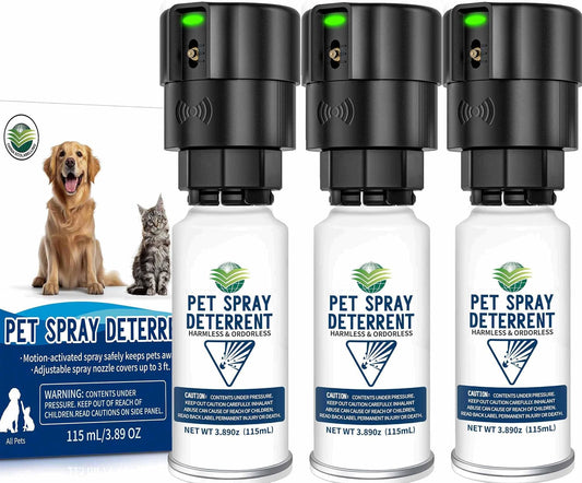 Cat Spray Deterrent System [3 Pack] Automatic Pet Deterrent Spray for Dogs