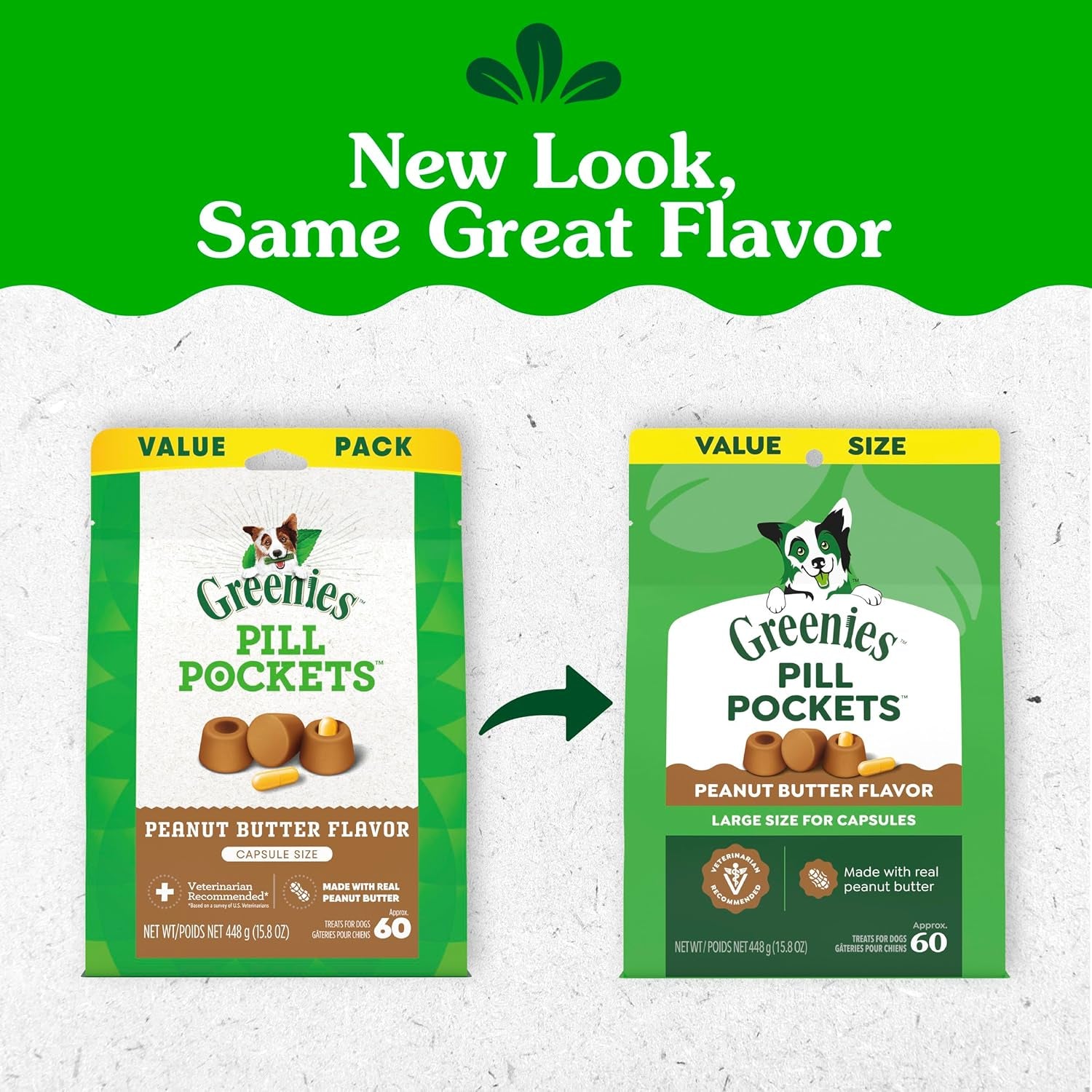 Greenies Pill Pockets for Dogs Large Size, Dog Treat Pouch for Capsule Medication, Peanut Butter Flavor, 15.8 Oz. Pouch