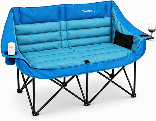 Youtanic Oversized Double Camping Chair, Folding Loveseat Camping Couch