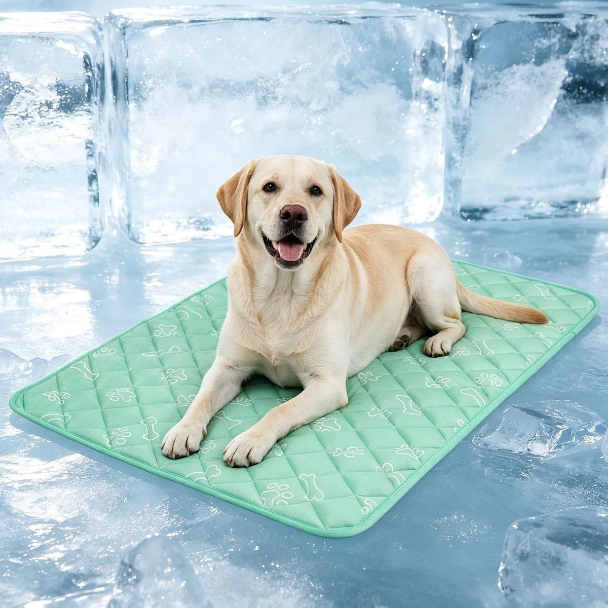 BEAUTYZOO Dog Cooling Mat, Durable Cooling Mat for Large Dogs 35X23In, Aqua