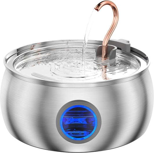 Cat Water Fountain Stainless Steel -135Oz/4.0L Cat Fountain for Drinking