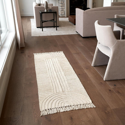 Beautiful 2X6 Ft Boho Runner Rug with Tassels - Soft Cotton for Hallway