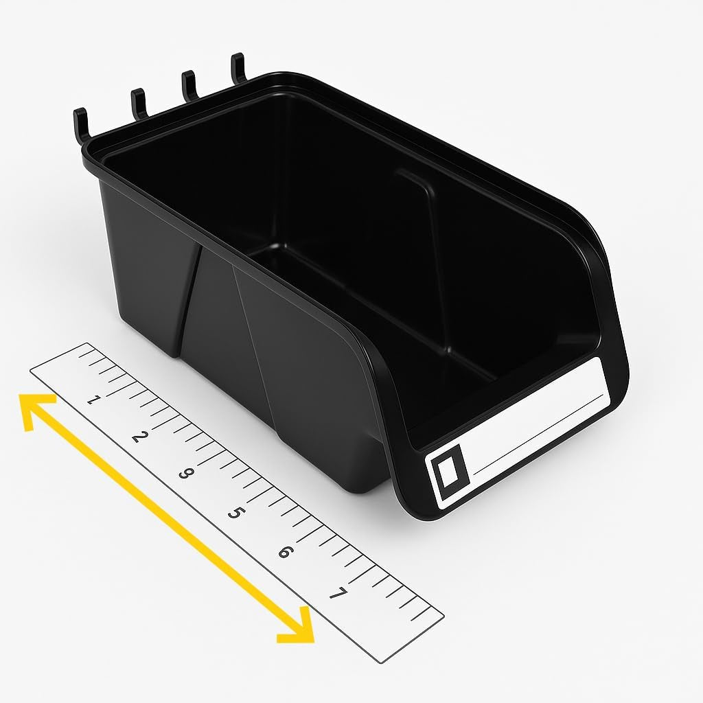 Black Pegboard Bins – 12 Pack Small and Large Part Storage Garage Organizer